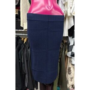 Navy Blue Pencil Skirt with two way back zipper detail, stretchy, thick comfort